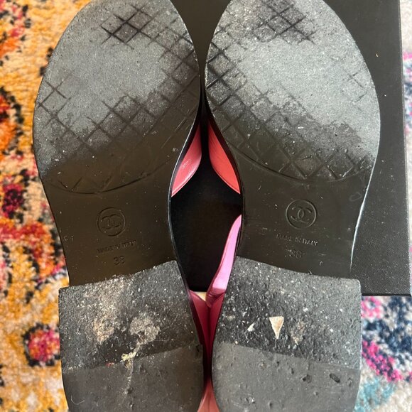 Authentic Chanel 2023 Interlocking CC Logo D'Orsay Flats - Picture 13 of 15